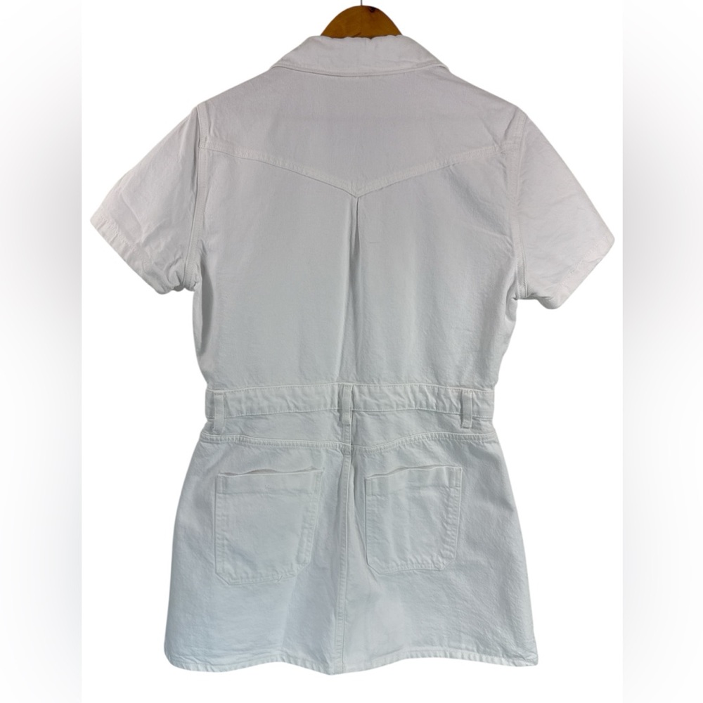NWT ZARA WHITE DENIM MINI DRESS Size XL - Picture 4 of 9